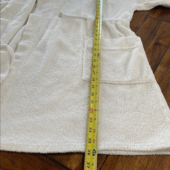Vintage Victoria Secret Country white hooded spa shower robe sz  M/L 100% cotton - Picture 11 of 12